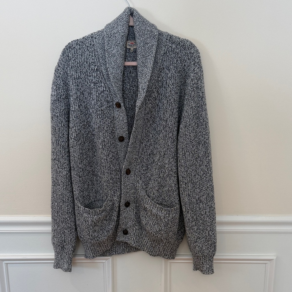 Faherty Charcoal Shawl Collar Cardigan